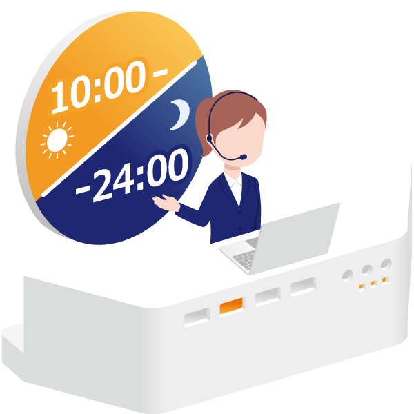 日本語での質問が夜間も可能