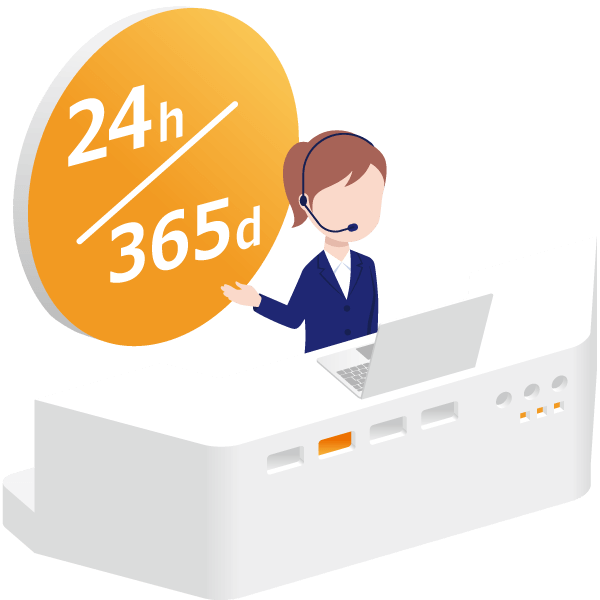 365日24時間の日本語チャット・メール対応