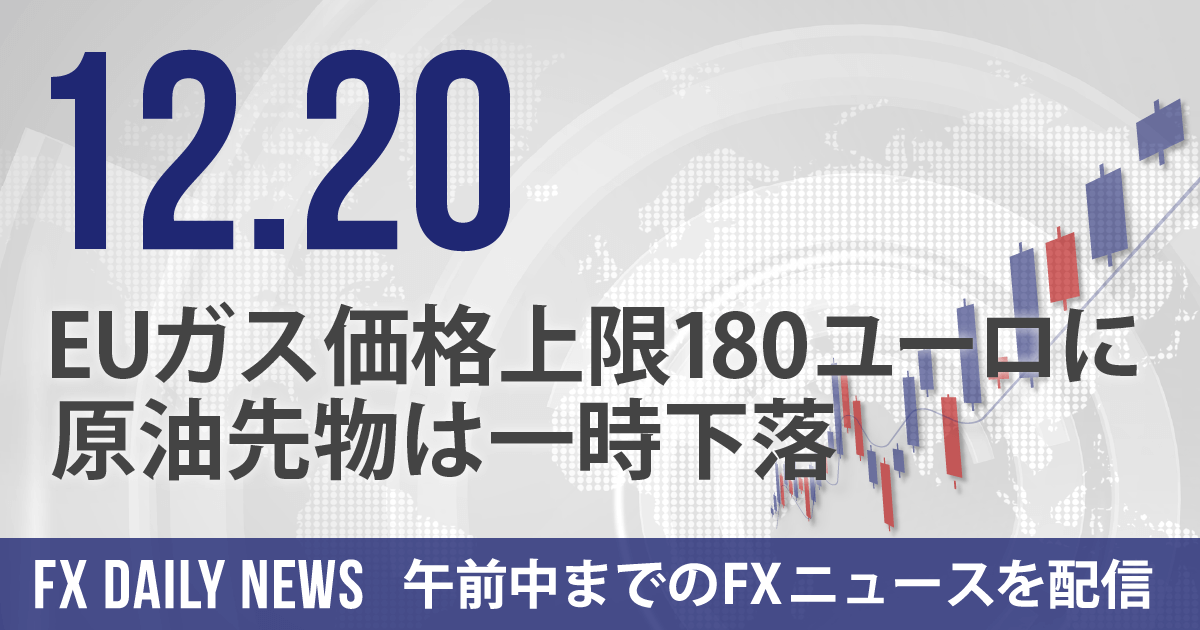 EUガス価格上限180ユーロに、原油先物は一時下落