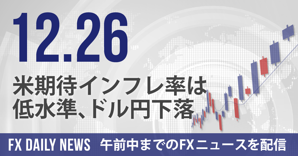 米期待インフレ率は低水準、ドル円下落