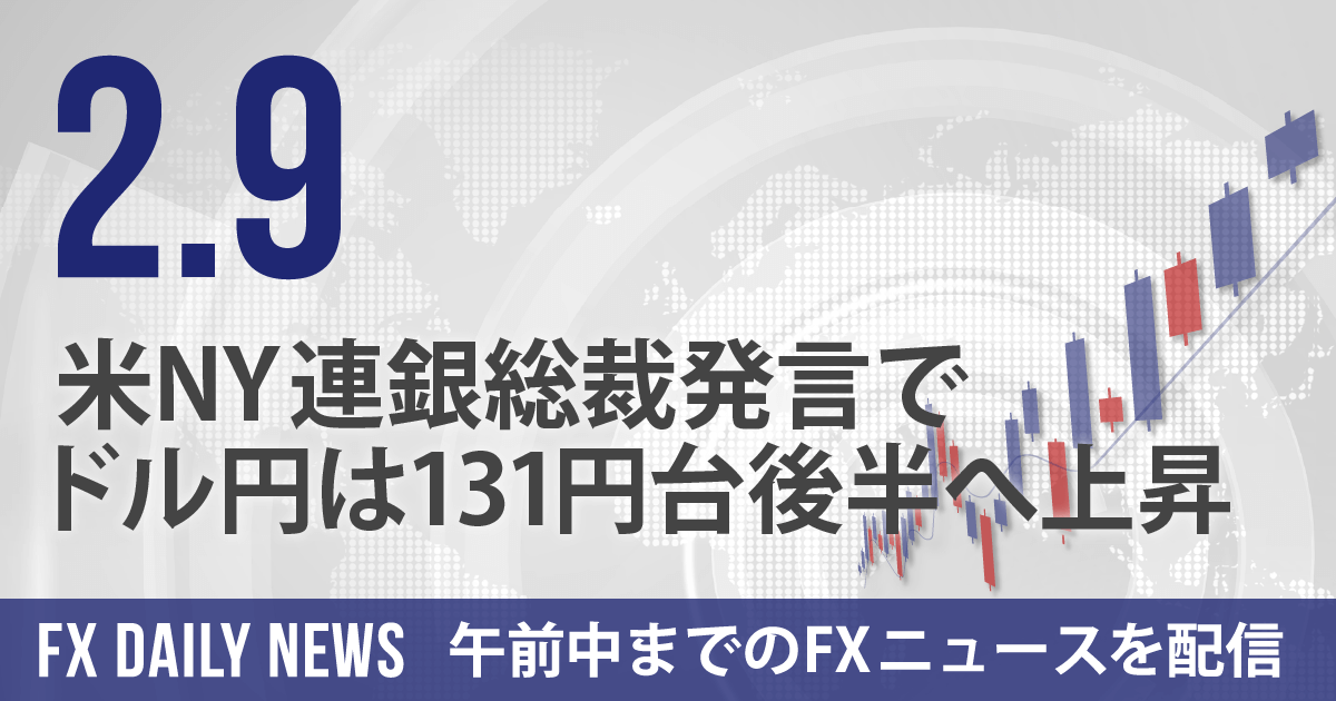 米NY連銀総裁発言でドル円は131円台後半へ上昇