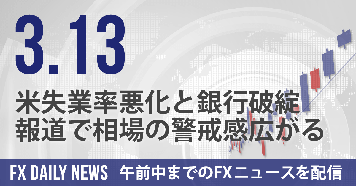 米失業率悪化と銀行破綻報道で相場の警戒感広がる