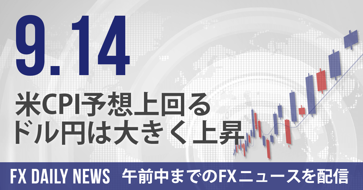 米CPI予想上回る、ドル円は大きく上昇