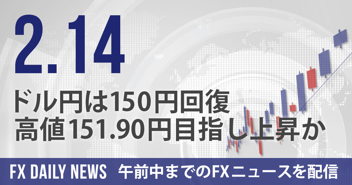 ドル円は150円回復、高値151.90円目指し上昇か