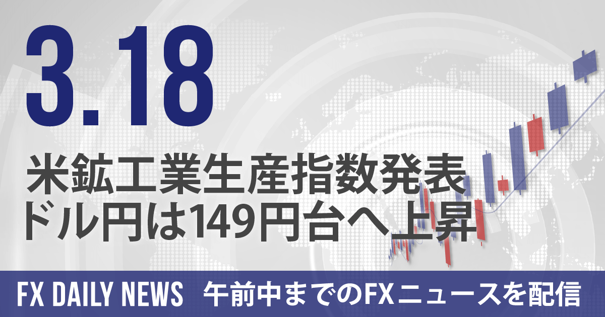 米鉱工業生産指数発表、ドル円は149円台へ上昇