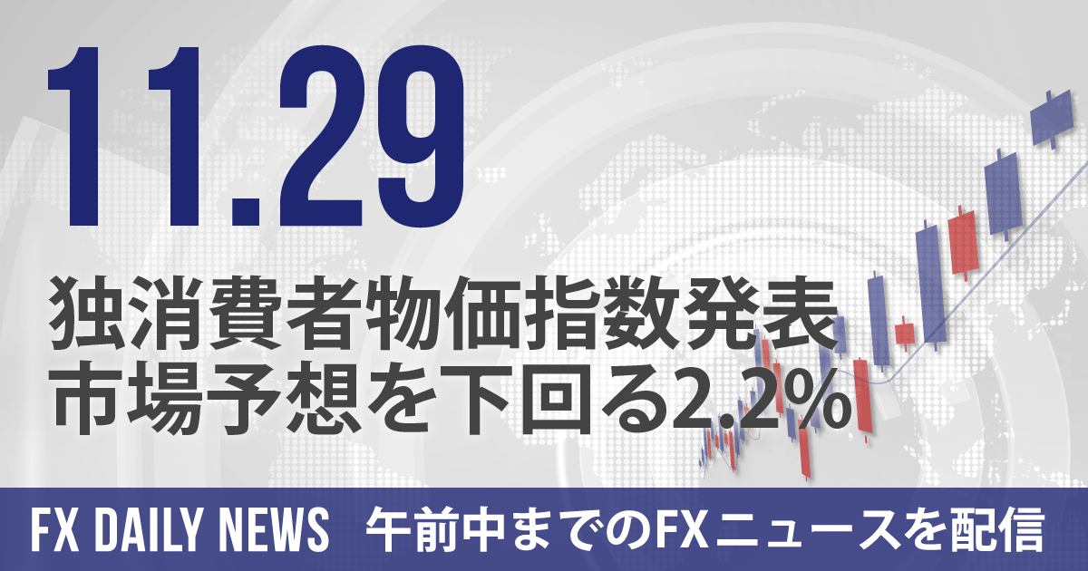 独消費者物価指数発表、市場予想を下回る2.2%