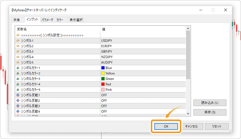 パラメータ表示