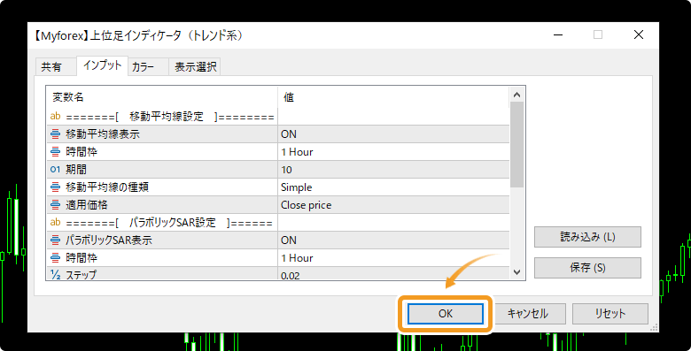 パラメータ表示