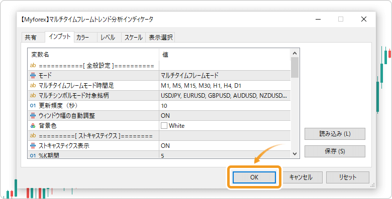 パラメータ表示