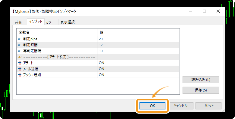 パラメータ表示