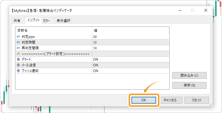 パラメータ表示