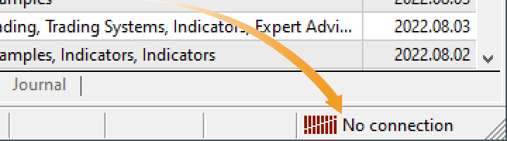If it says No connection