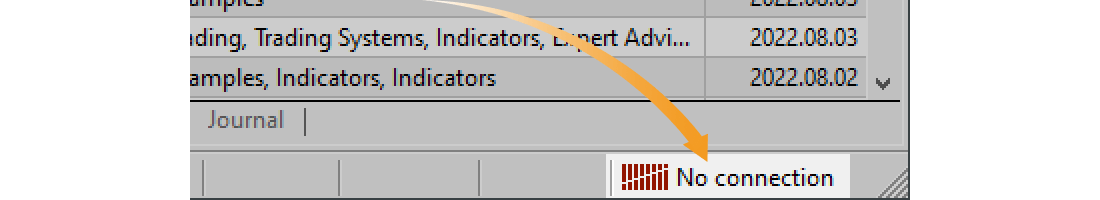 If it says No connection