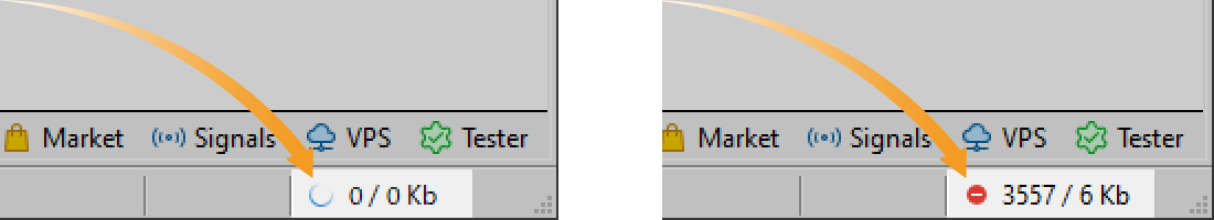 When the icon is red or gray