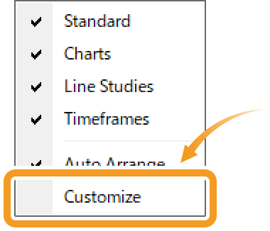 Click Customize