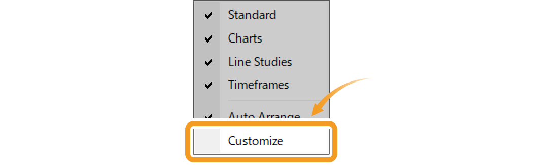 Click Customize