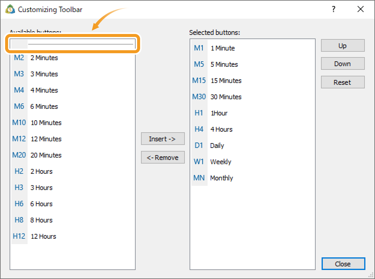 To add or remove a separating line