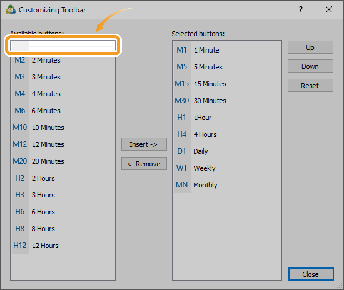 To add or remove a separating line