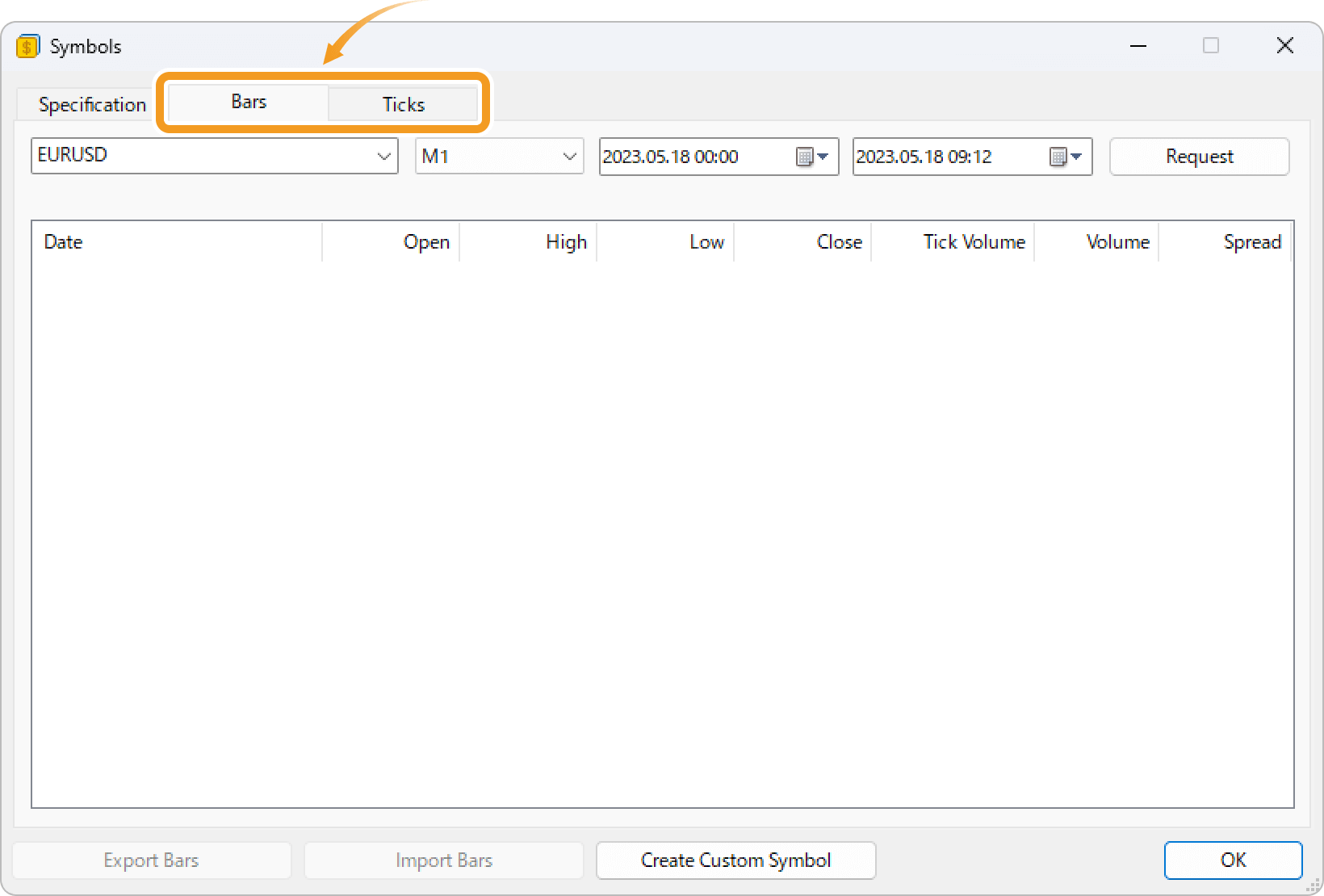 Symbol window