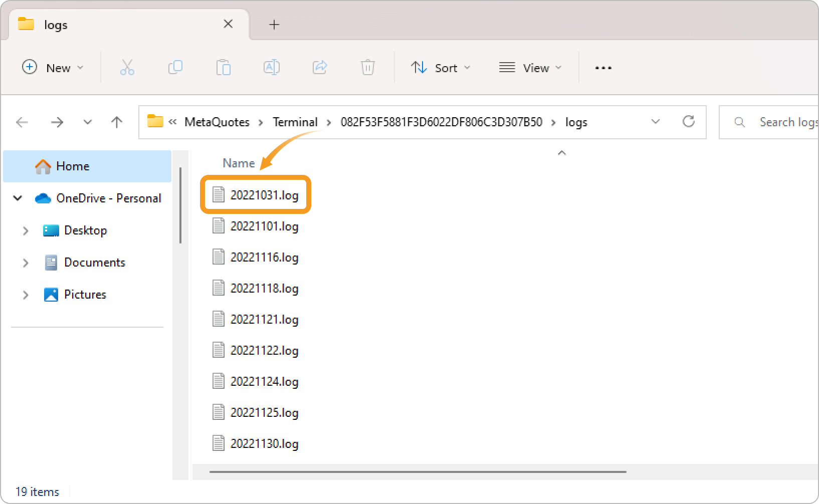 Open past actions
