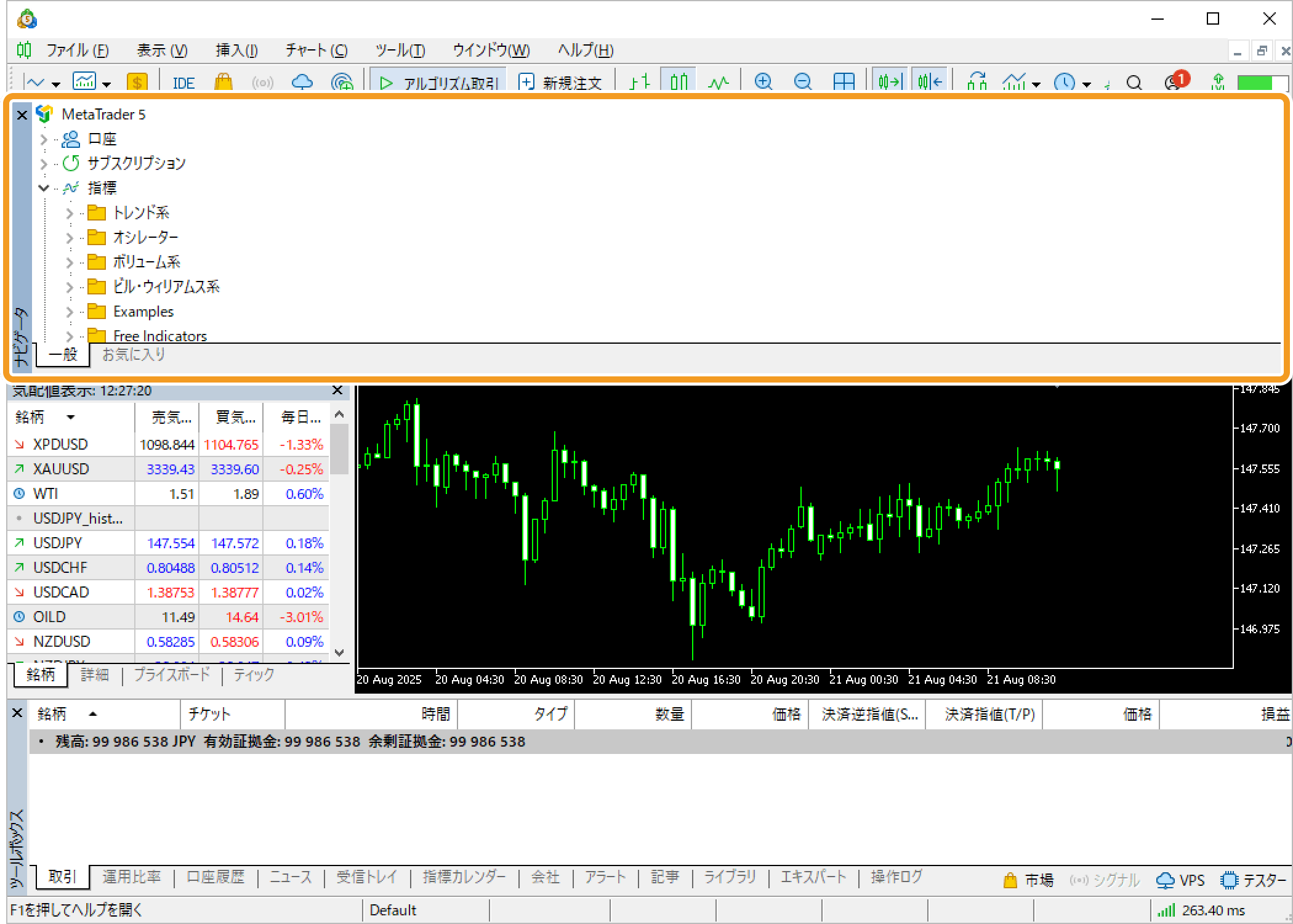 指定した位置にウインドウがドッキングされる