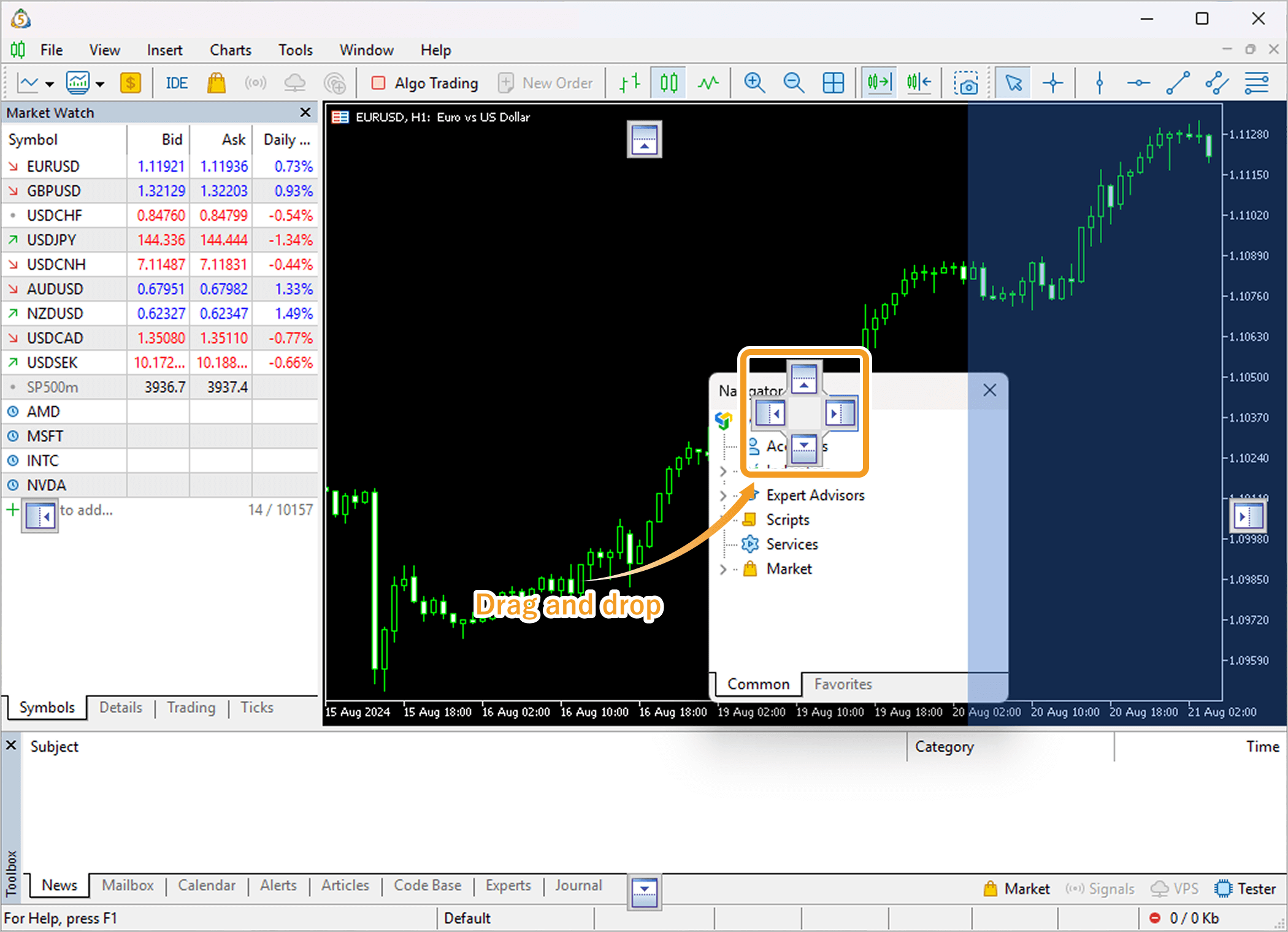 Dock a window to another window