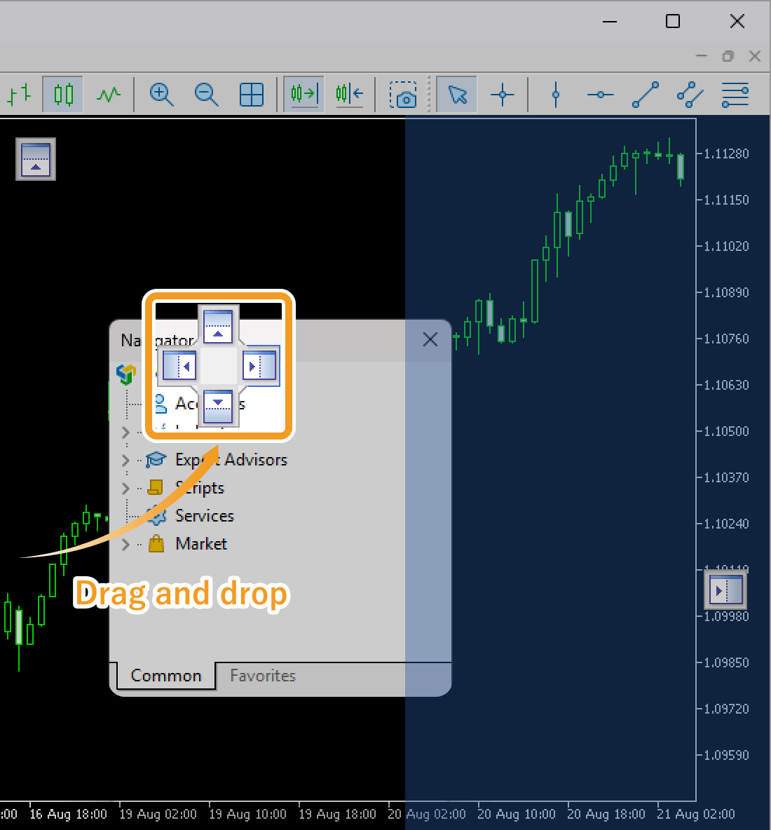 Dock a window to another window