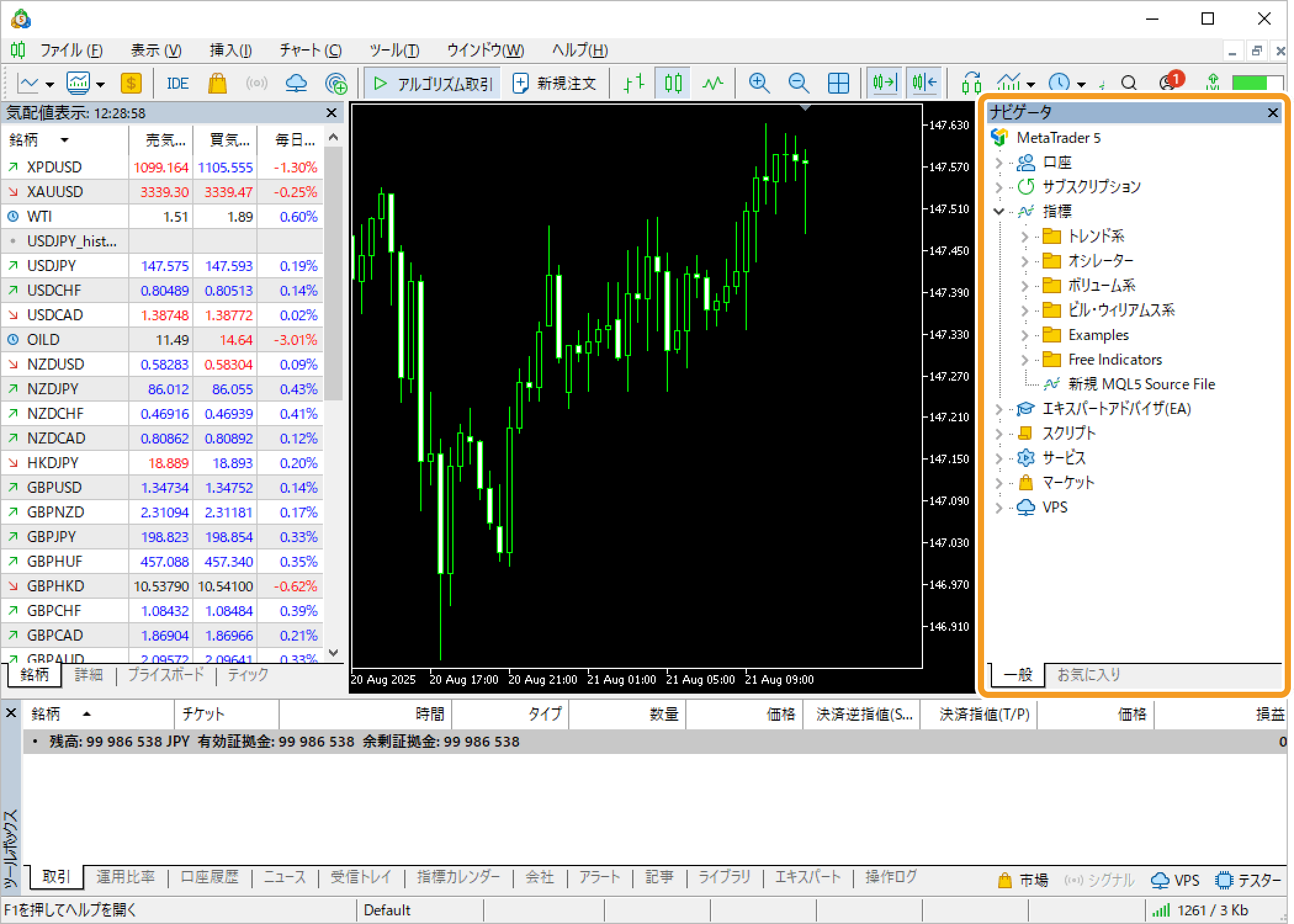 指定した位置にウインドウがドッキングされる