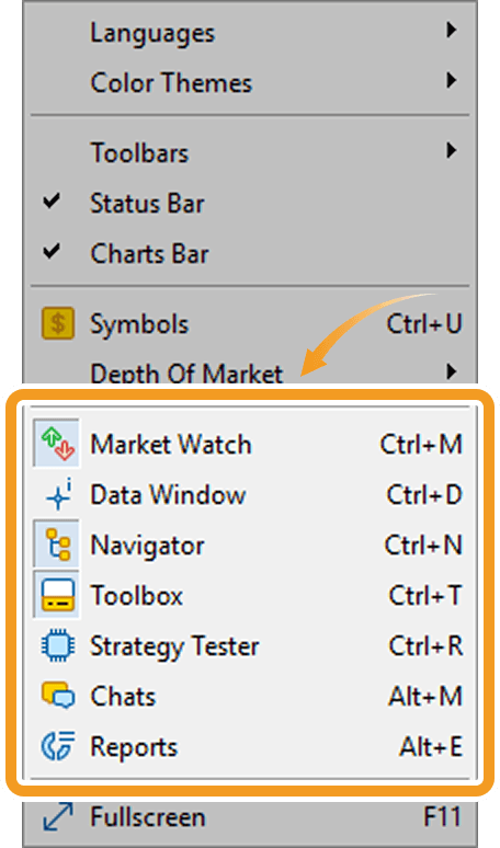Choose the window you wish to show