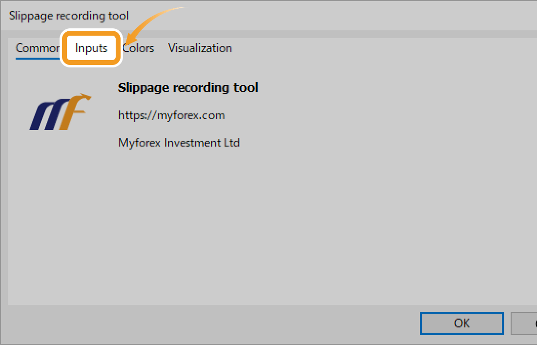 Click the Inputs tab