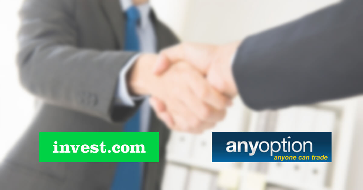 バイナリーオプション業界最大手のAnyoptionがInvest.comと合併