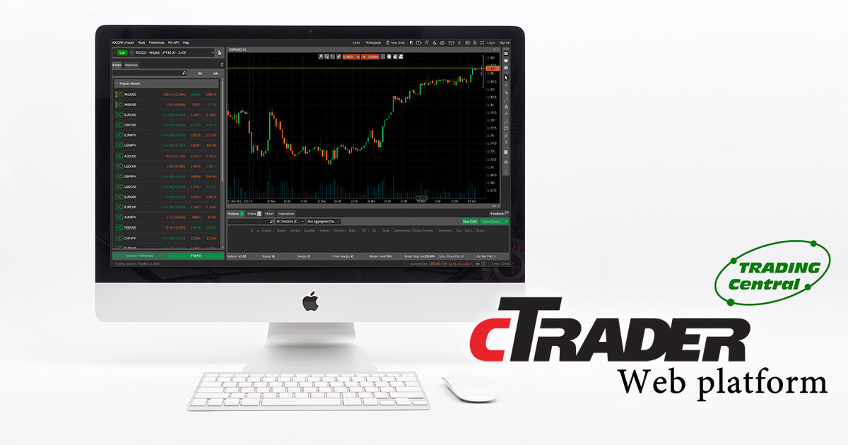 cTrader Web版にTRADING CENTRALの機能が統合