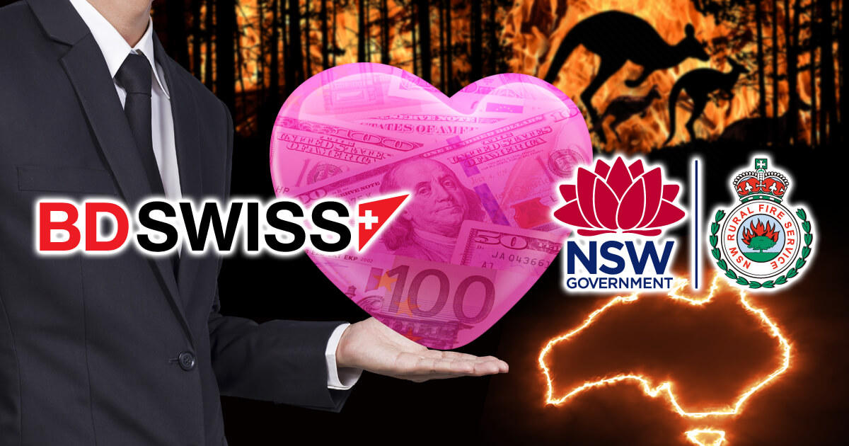 BDSwiss、豪森林火災の復旧支援として手数料を寄付