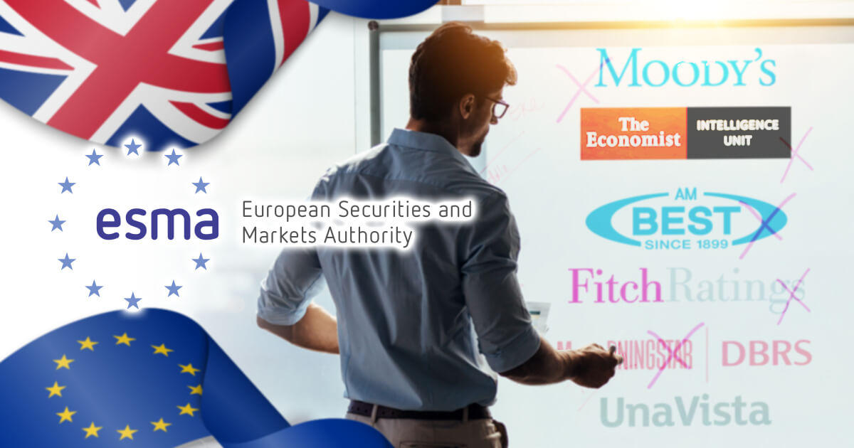 ESMA、英国拠点の信用格付機関6社と取引情報蓄積機関4社を登録抹消