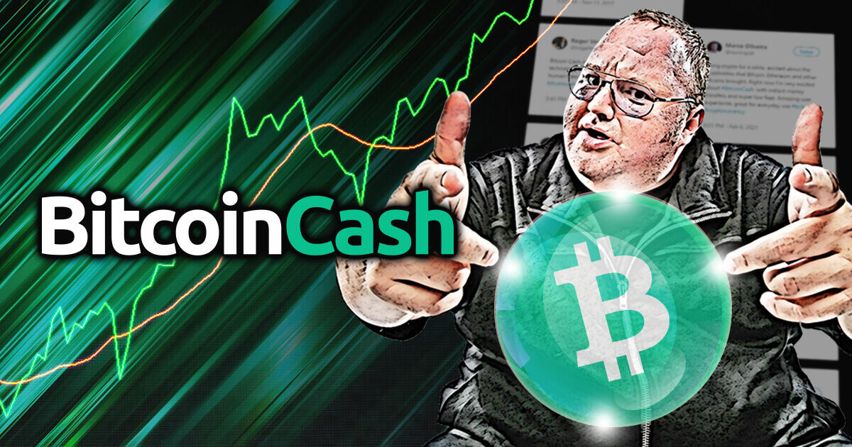 ビットコインキャッシュ価格、キム・ドットコム氏の支持を受けて高騰