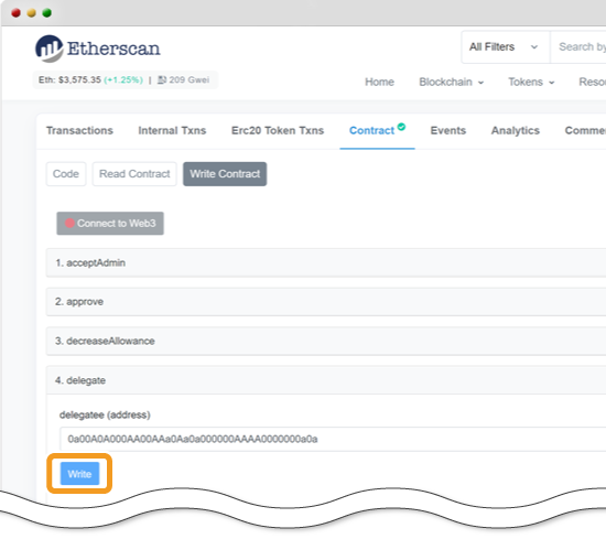 イーサスキャンでBITトークンをデリゲートする方法