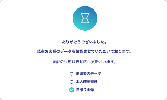 BingXの本人確認の申請完了画面