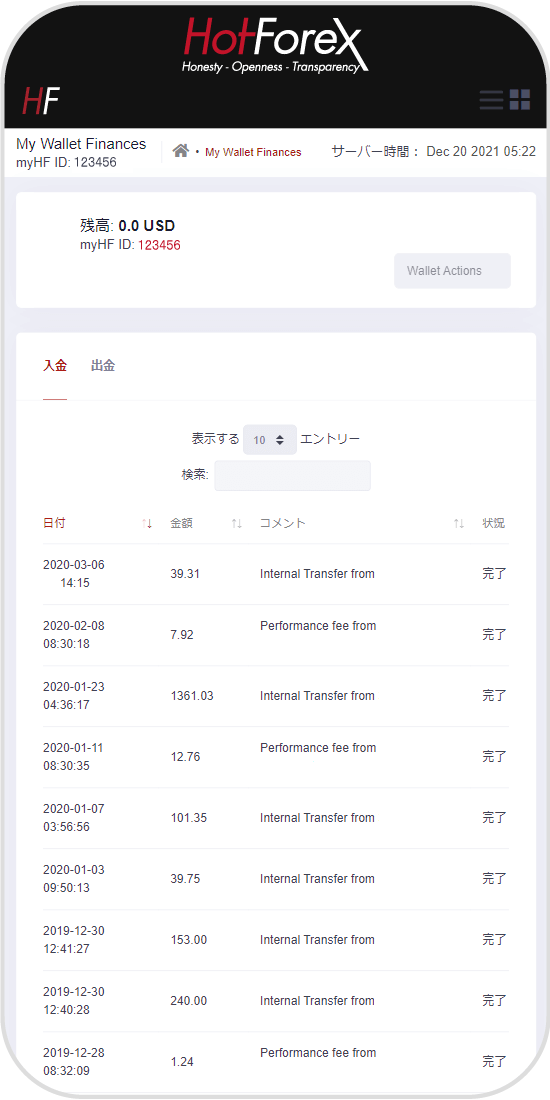 Myウォレットページ