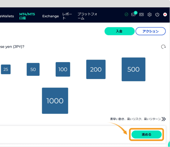 FXGTのレバレッジ選択