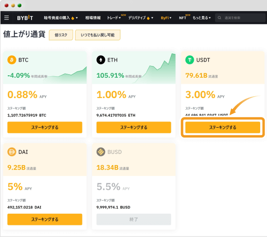 積立ステーキング銘柄の選択