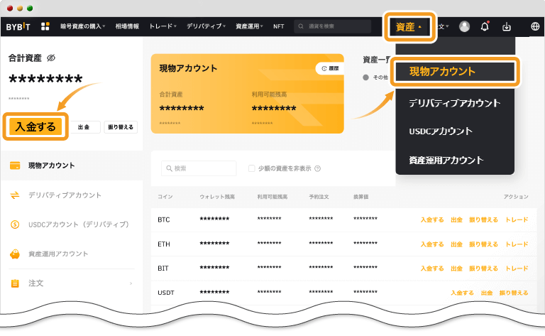 資産管理ページ