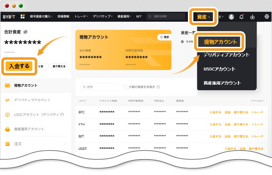 資産管理ページ