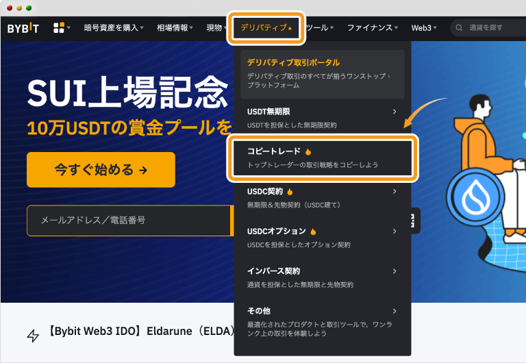 Bybitコピートレード選択