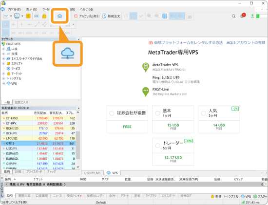 MT5VPS申し込み全体画面