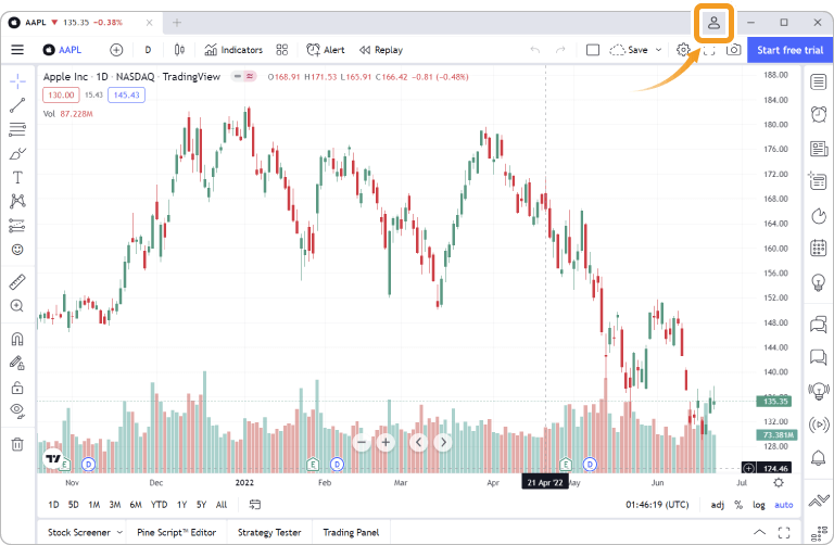 TradingViewデスクトップ起動画面