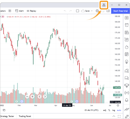 TradingViewデスクトップ起動画面