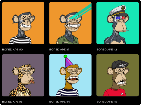ジェネラティブNFTの例、Bored Ape Yacht Club