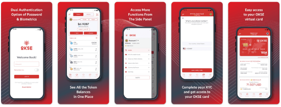 Okse wallet & cardのアプリインターフェイス画像