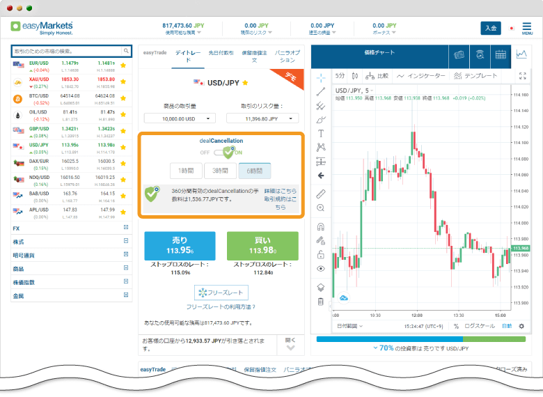 dealCancellation画面