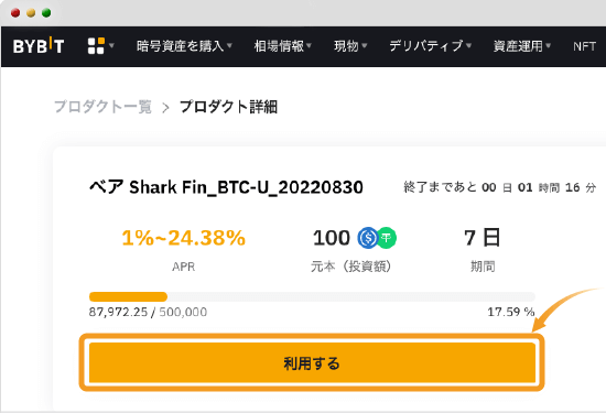 Bybit Shark Fin ベア
